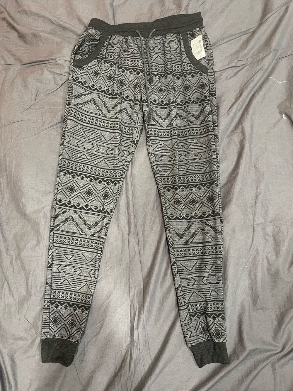 Charlotte Russe Geometric Black and Gray Leggings